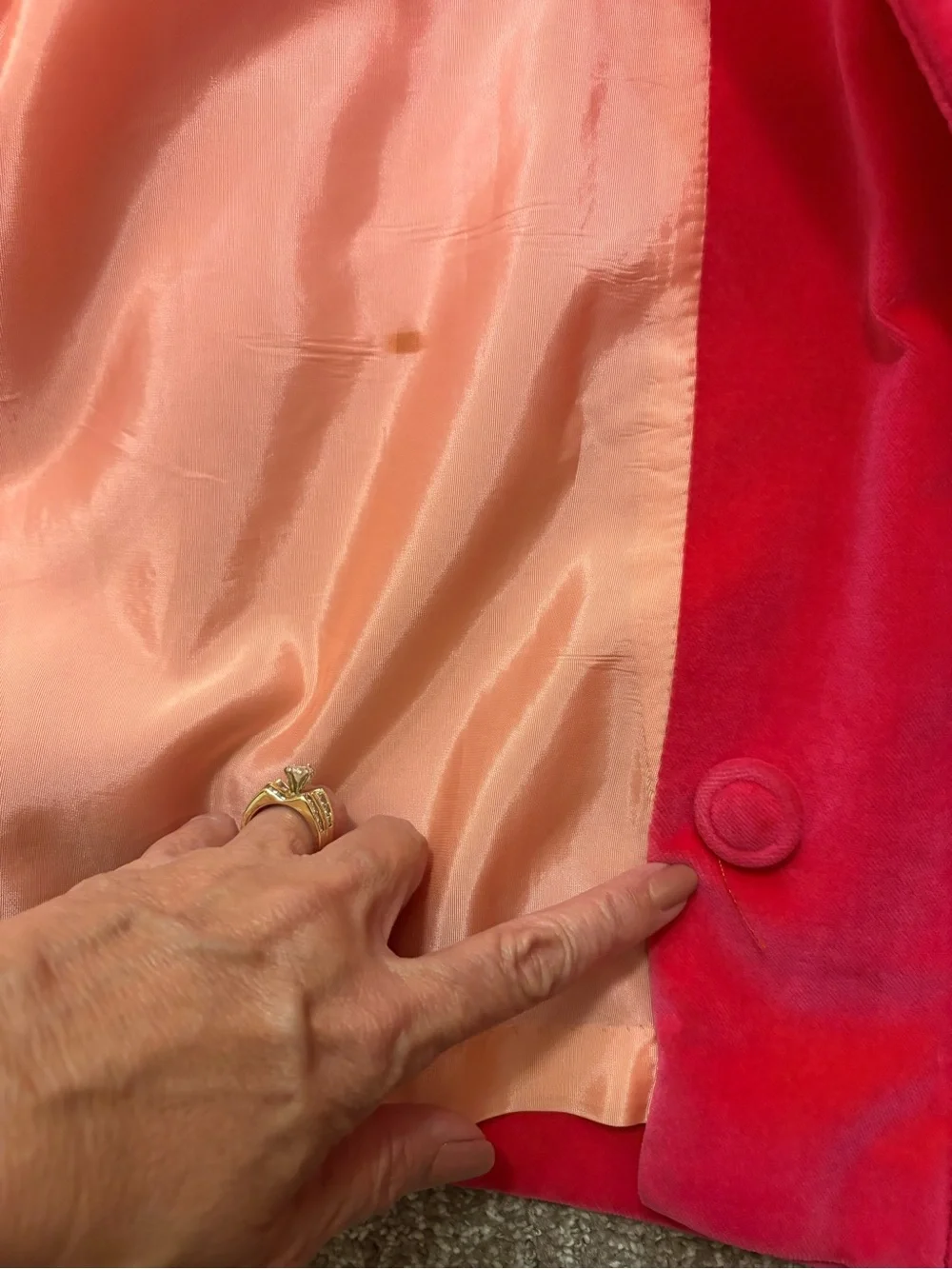 Vintage 1960s Hot Pink Velvet Mod Swing Coat Sport Ease Fashions Made in Canada